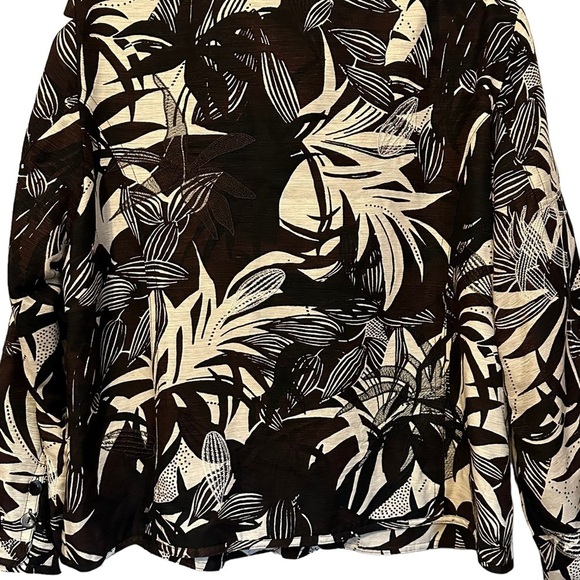 Chico’s Silk Floral Embroidered Leaf Print Blazer Vanity Size 3/US XL - Picture 7 of 9